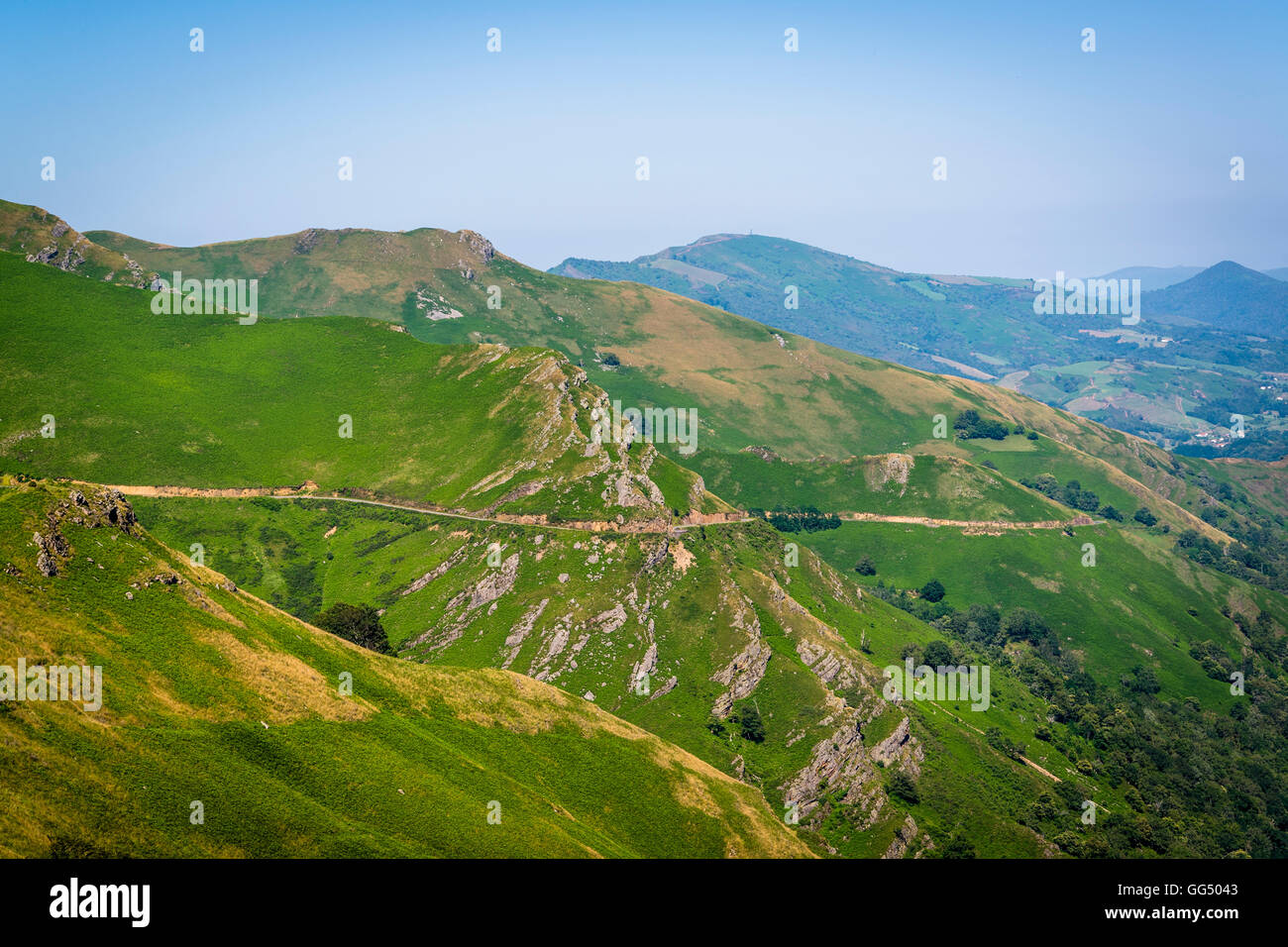 Garazi Baigorri valley, Inter-communality on the border between Basque Country in Spain and France Stock Photo