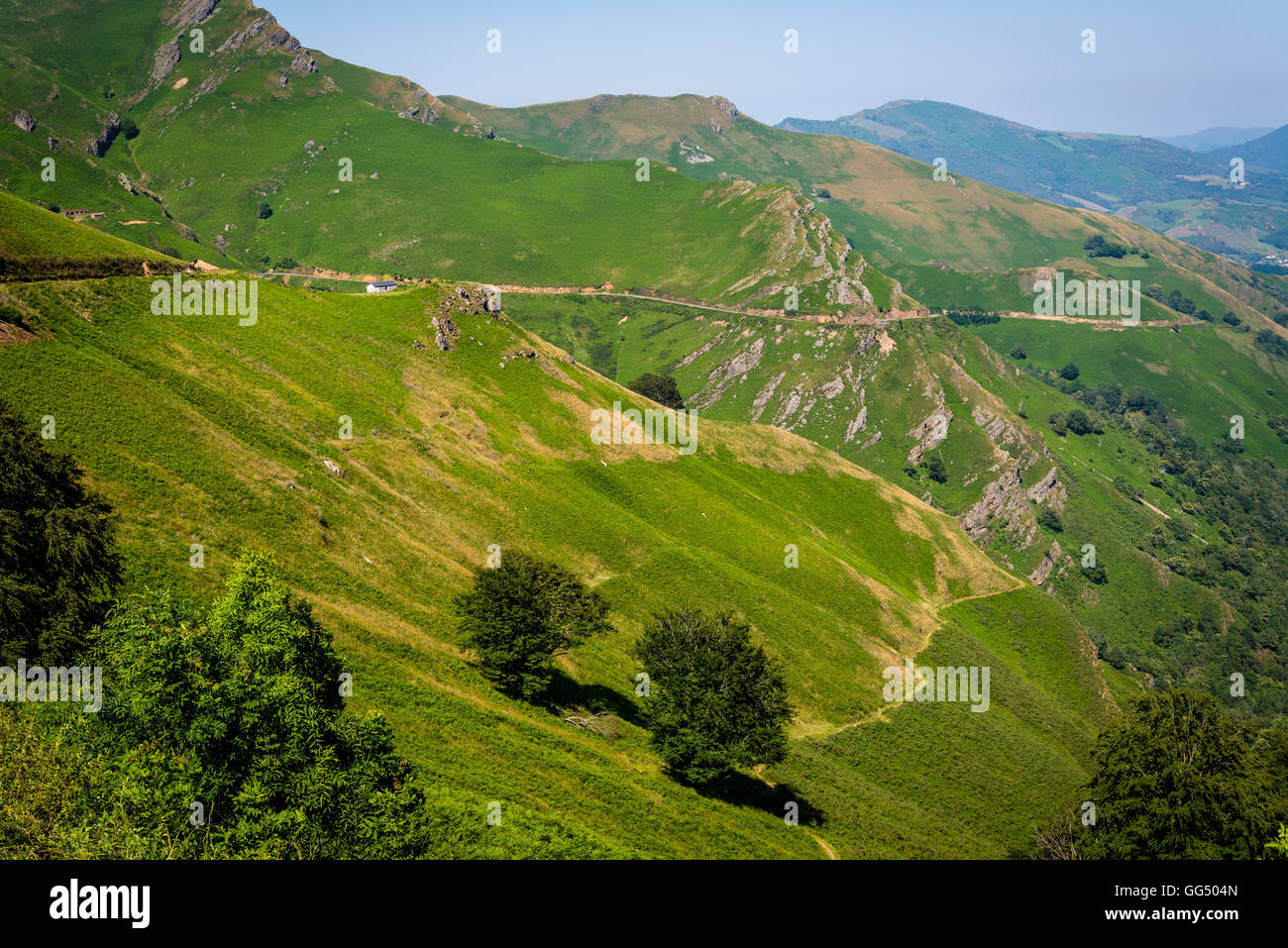 Garazi Baigorri valley, Inter-communality on the border between Basque Country in Spain and France Stock Photo