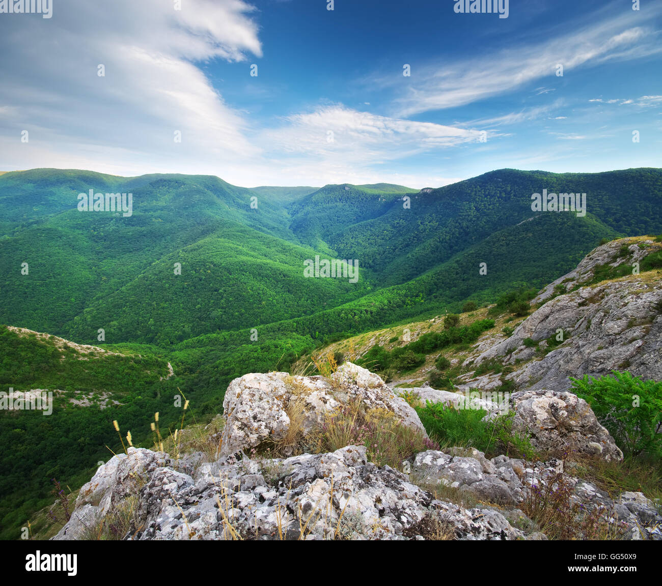 Beautiful mountain landscape. Composition of nature. Stock Photo