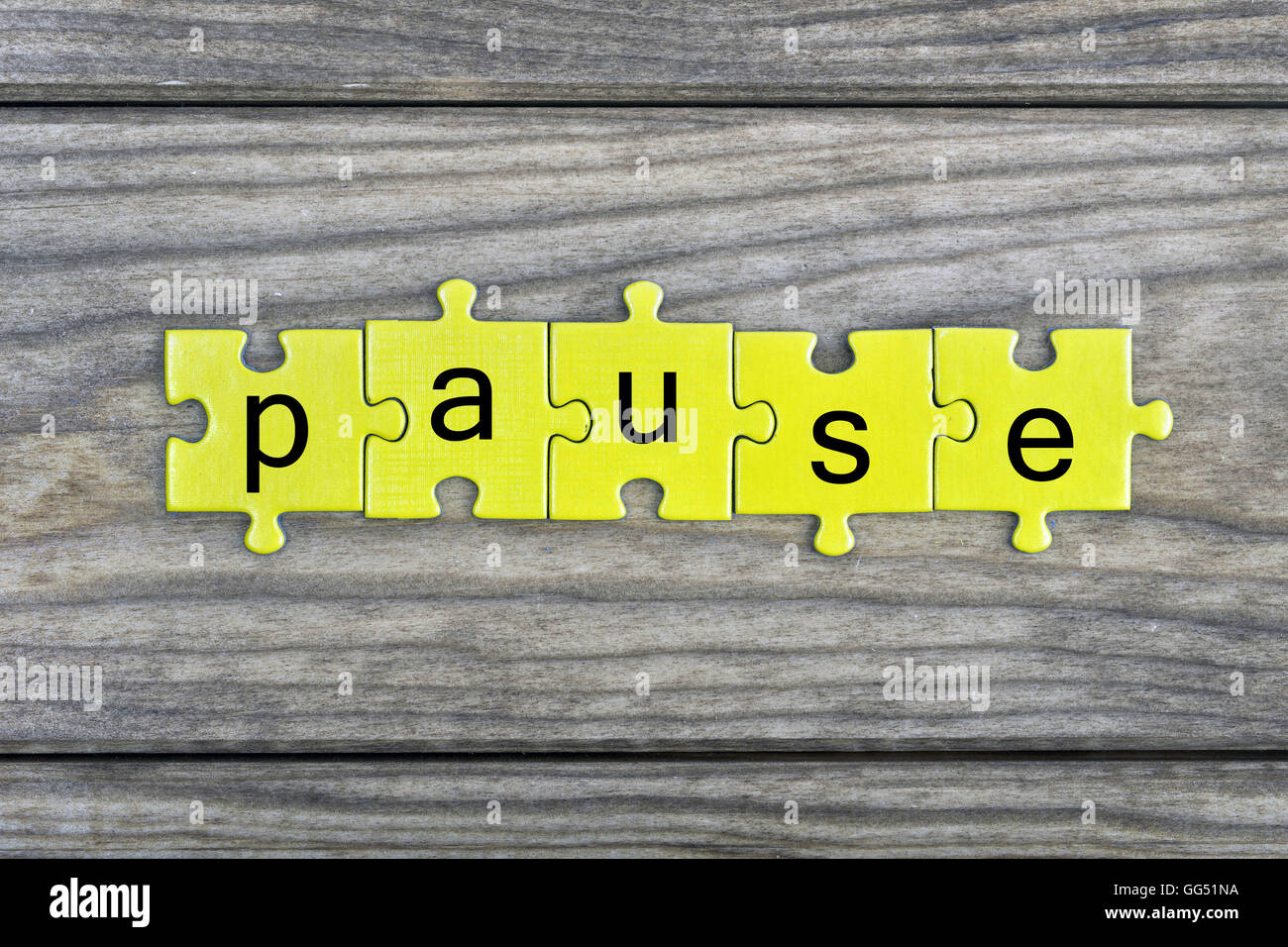 Puzzle pieces with word Pause Stock Photo Alamy