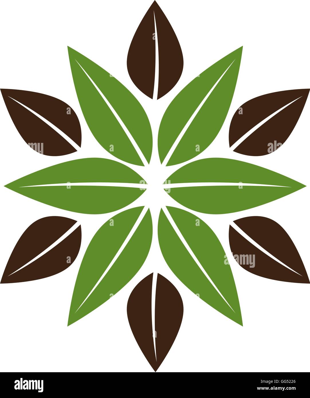 leafs floral nature icon Stock Vector Image & Art - Alamy