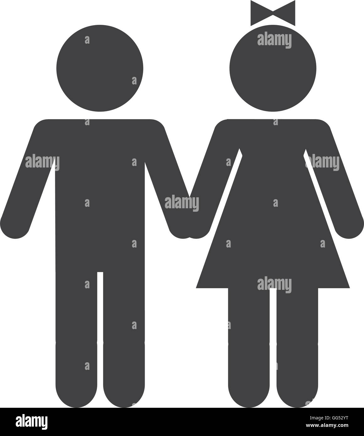 couple silhouette isolated icon Stock Vector