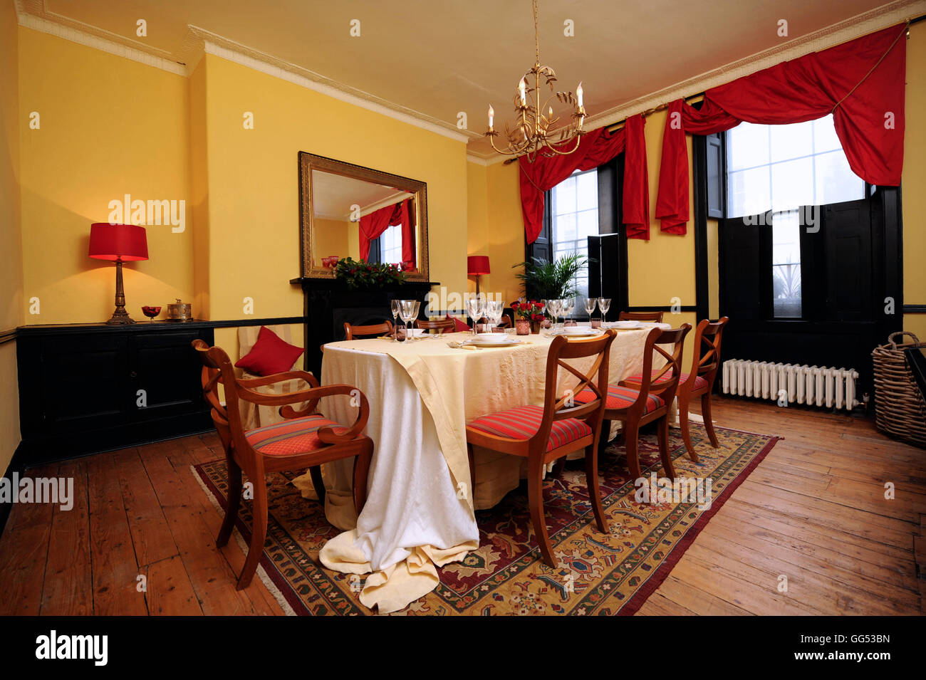 A dining room in a Georgian townhouse UK Stock Photo