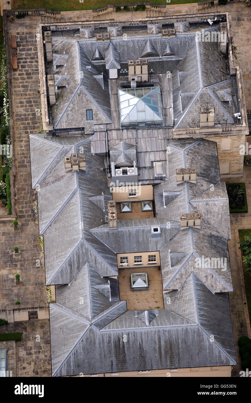 Aerial view of the roof of a Georgian mansion UK Stock Photo