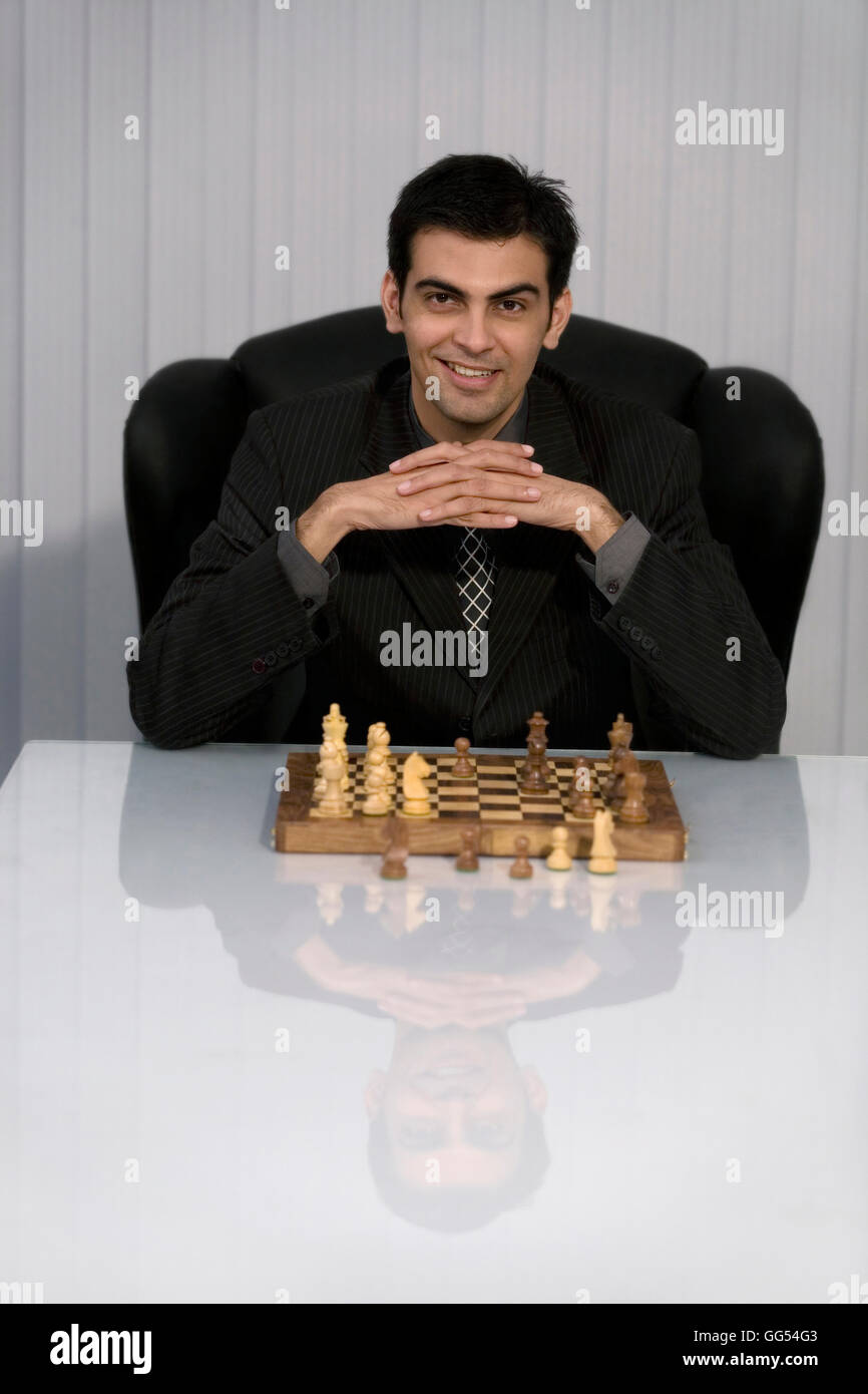 Man playing chess Stock Photo Alamy