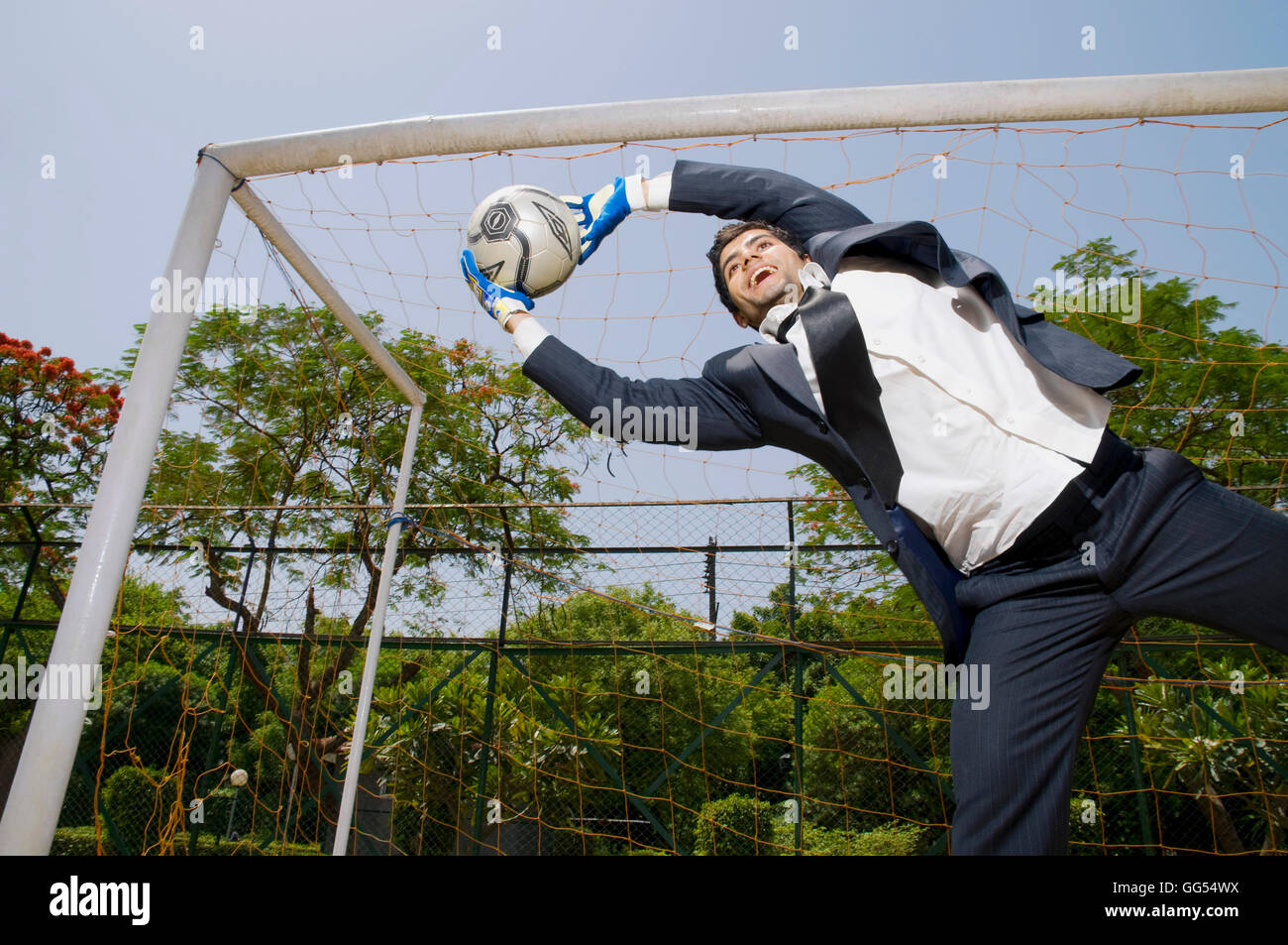 Saved a goal Stock Photo