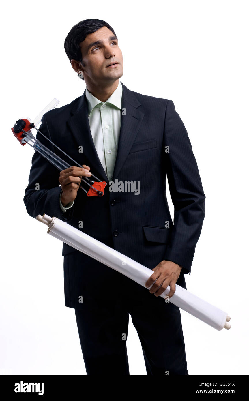 Asian engineer man blueprints hi-res stock photography and images - Alamy