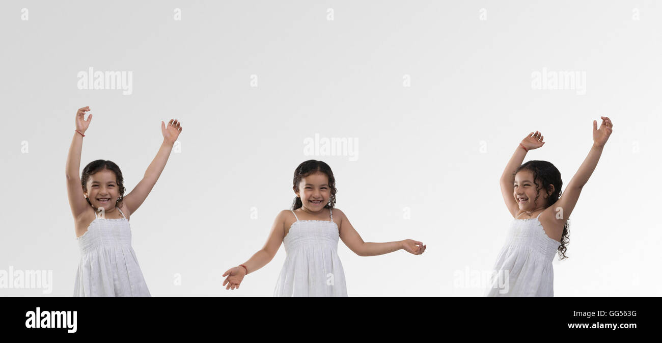 Girl in different gestures Stock Photo