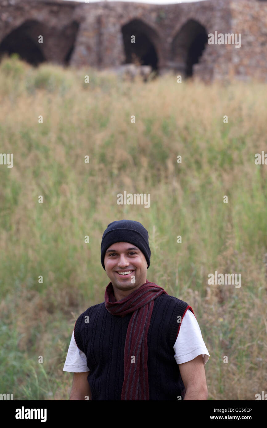 Portrait of young man in winter clothes Stock Photo - Alamy