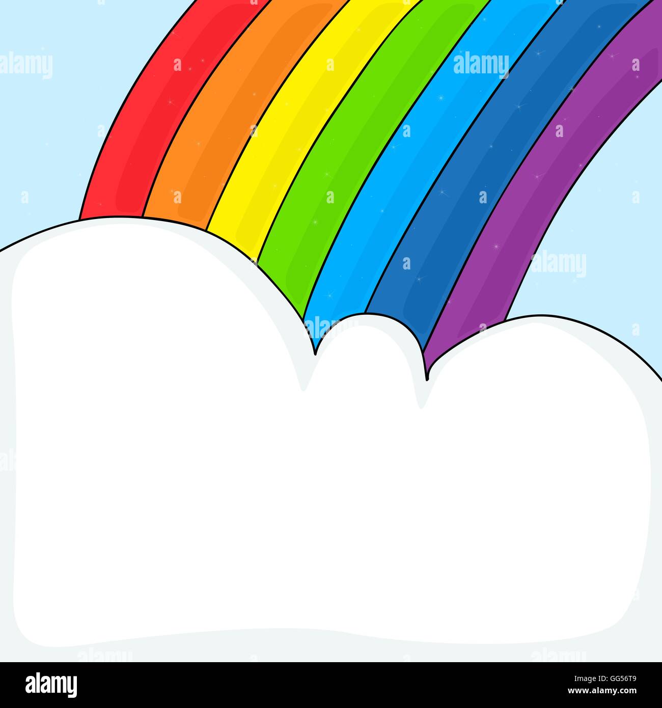 Cartoon cloud and rainbow background with space for your text Stock Vector  Image & Art - Alamy