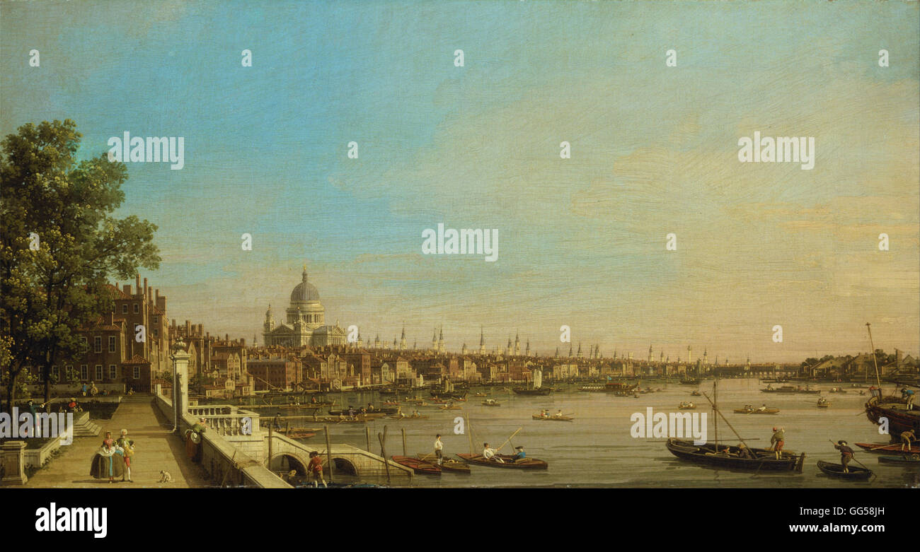 Canaletto - The Thames from the Terrace of Somerset House, Looking ...