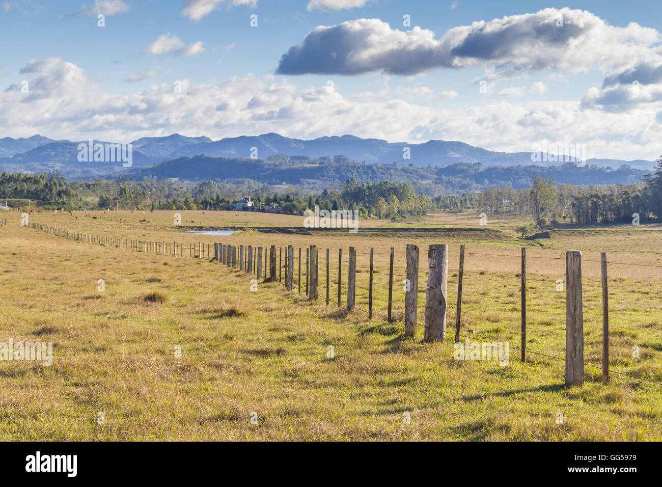 Farm Wood fence Stock Photo - Alamy