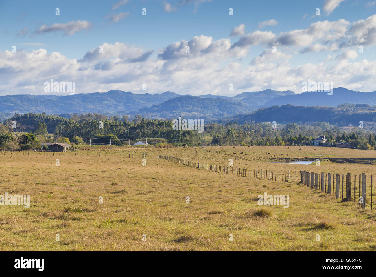 Farm Wood fence Stock Photo - Alamy
