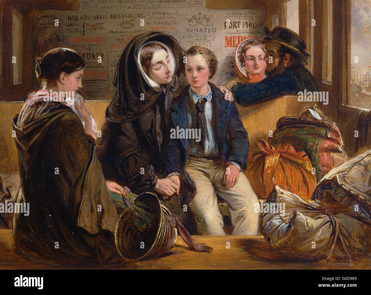 Abraham Solomon - Second Class - The Parting. Thus part we rich in sorrow, parting poor Stock Photo