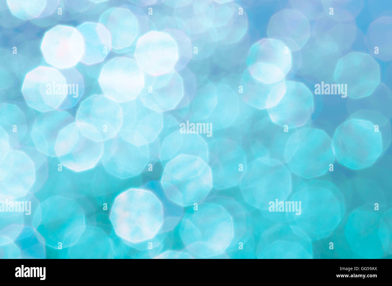 blue color blurred lights bokeh background Stock Photo