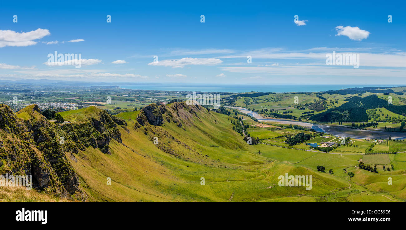 Panoramic view from Te Mata Peak Hawkes Bay New Zealand Stock Photo - Alamy