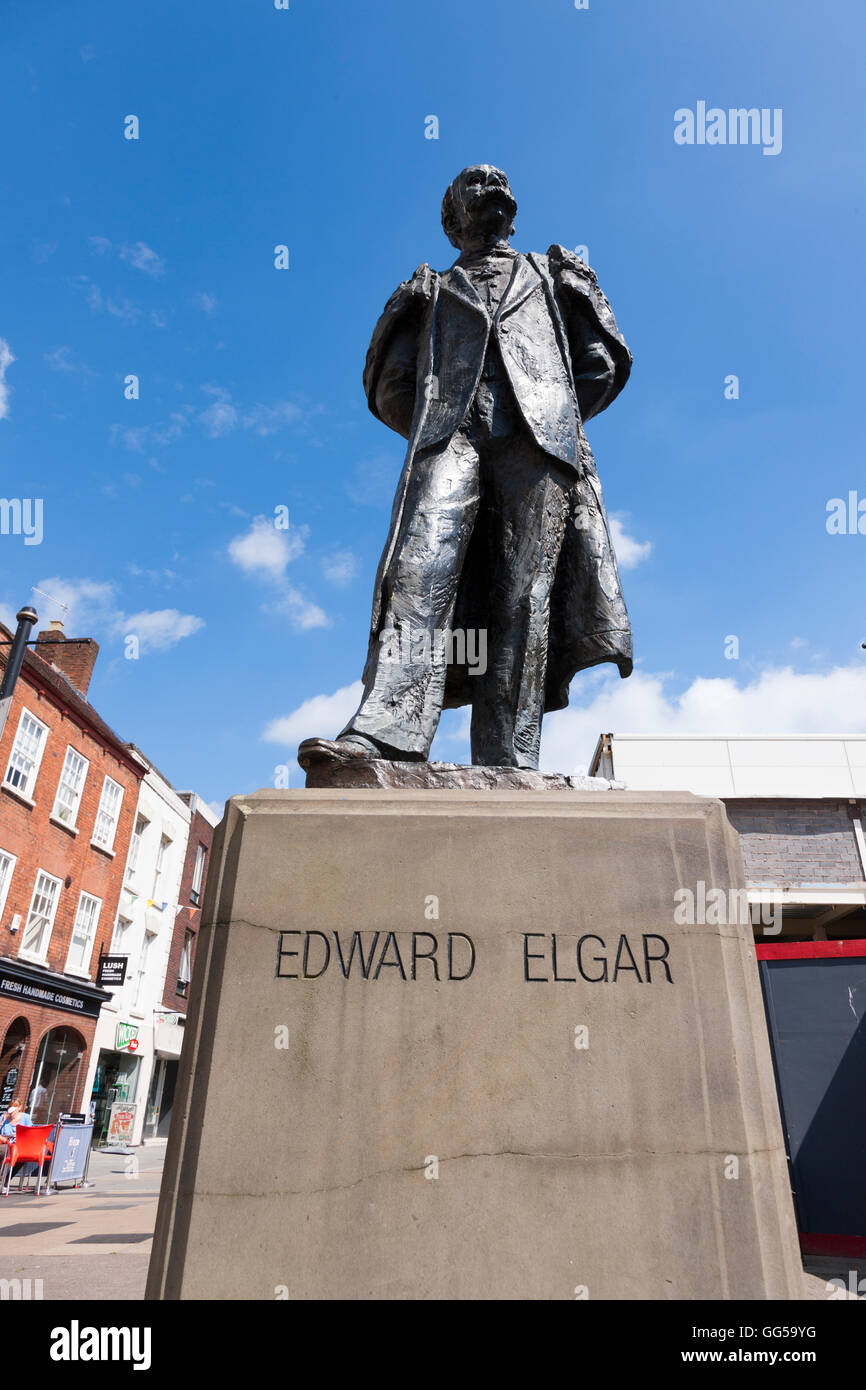 Sir Edward Elgar's statue in Worcester High Street. Worcester
