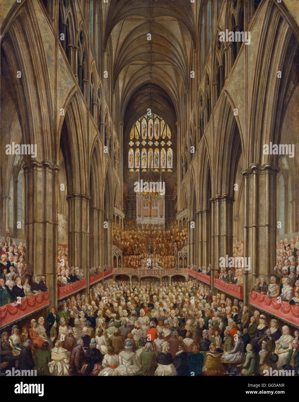 Edward Edwards - Interior View of Westminster Abbey on the Commemoration of Handel, Taken from the Manager's Box Stock Photo