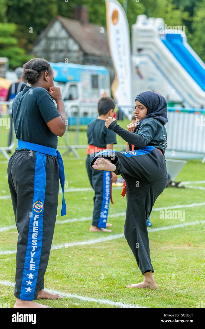 A young Muslim girl Kickboxing training Stock Photo Alamy