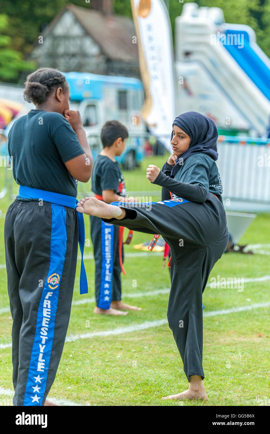 A young Muslim girl Kickboxing training Stock Photo Alamy