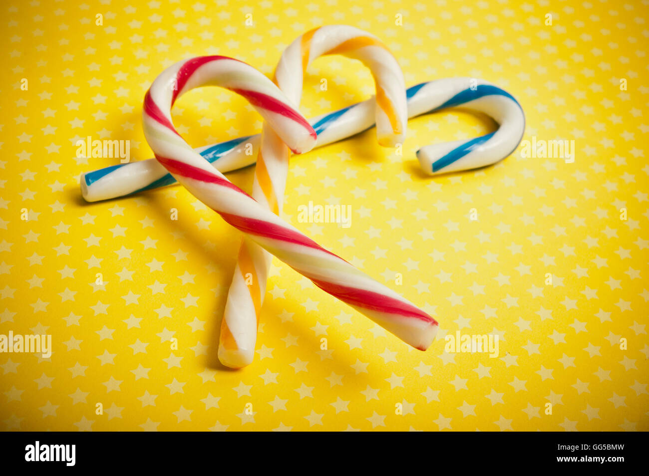 three sweet candy canes Stock Photo