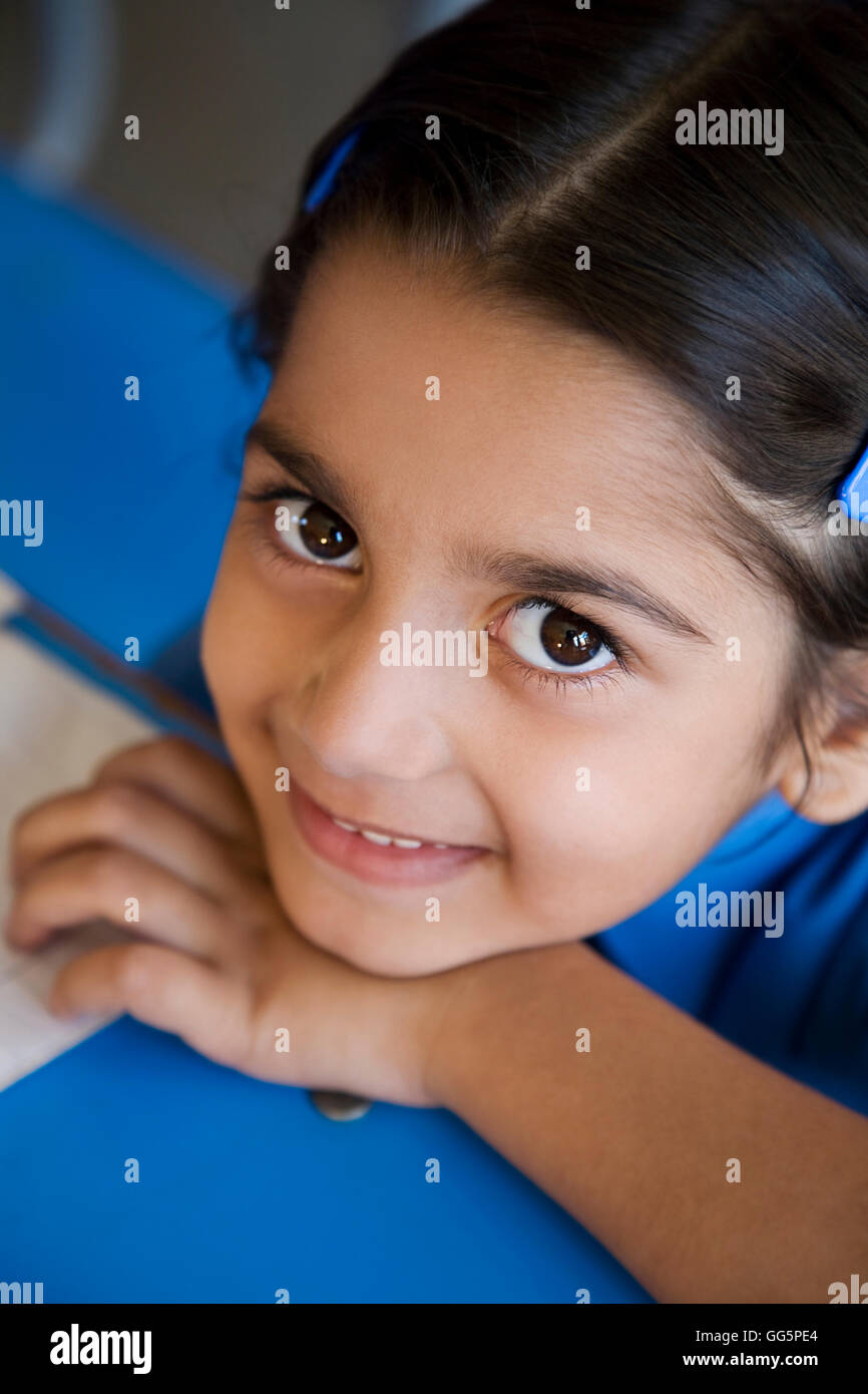 School girl at her desk Stock Photo - Alamy