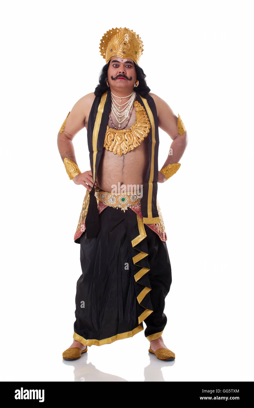 Portrait of a man dressed as Raavan Stock Photo - Alamy