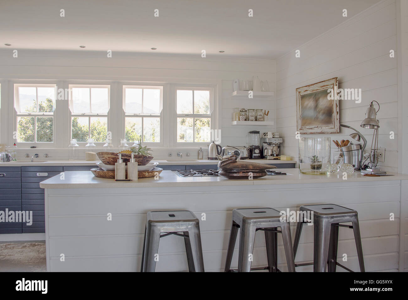 Interior of modern domestic kitchen Stock Photo Alamy