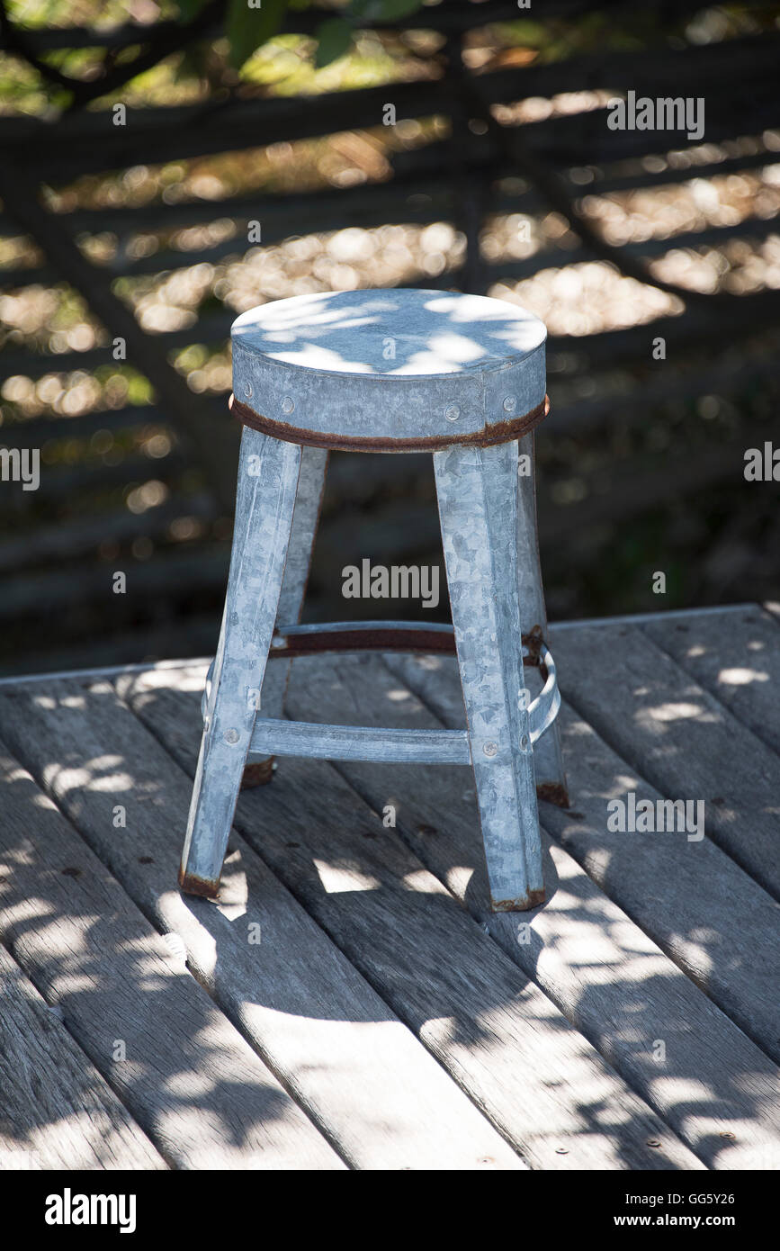 Close-up of a stool on deck Stock Photo