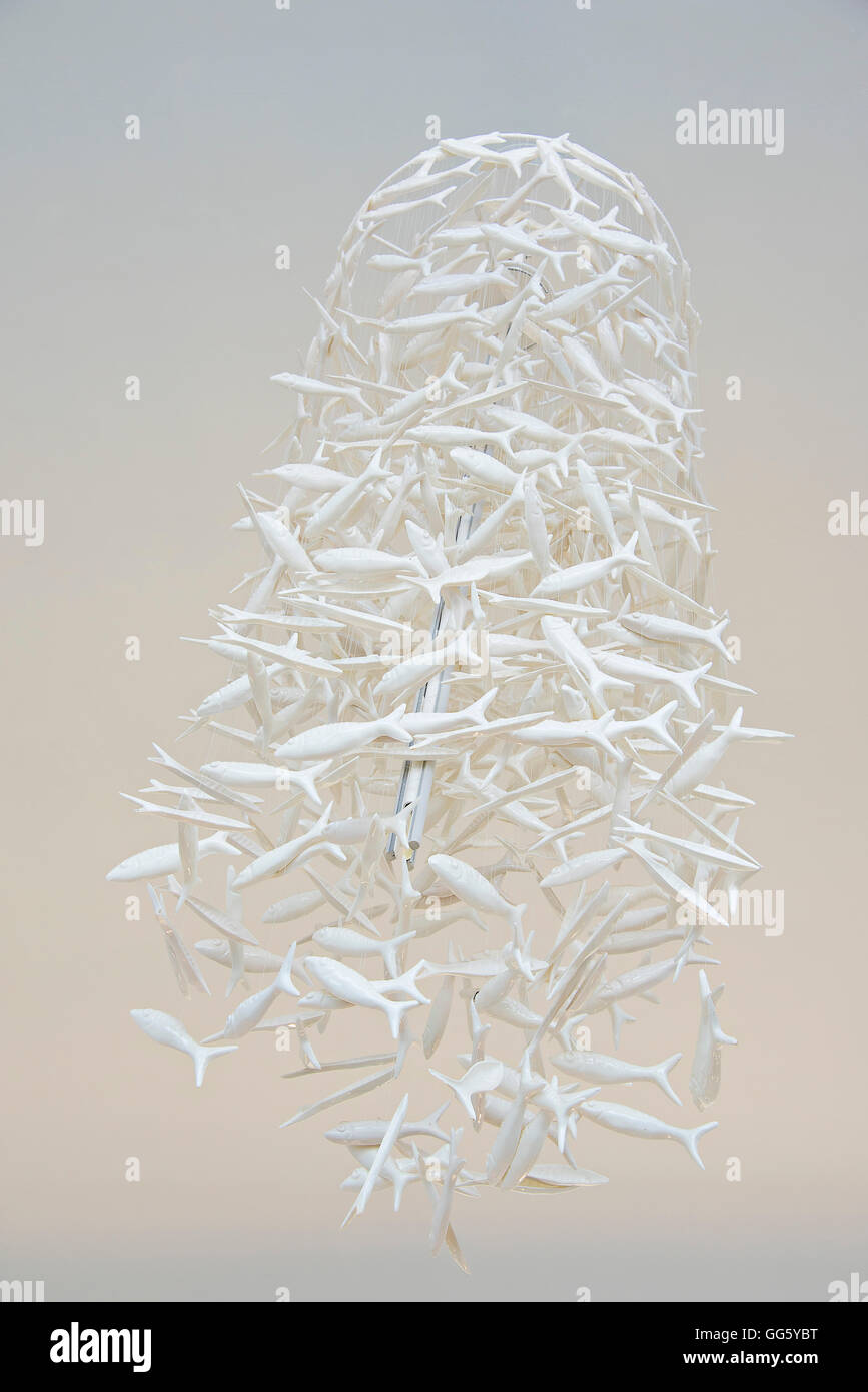 Digital composite image of wind chime against sky Stock Photo