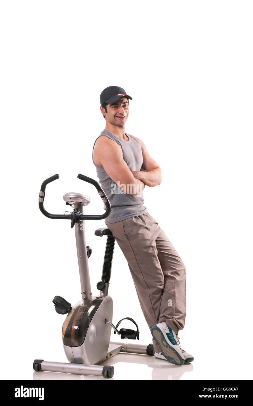 Leaning on bike Cut Out Stock Images & Pictures - Alamy