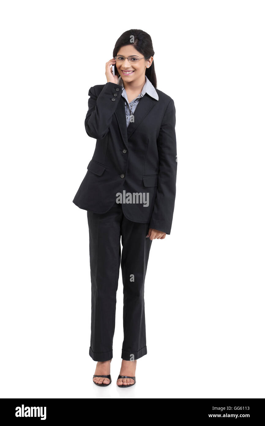 Portrait of businesswoman talking on a mobile phone Stock Photo