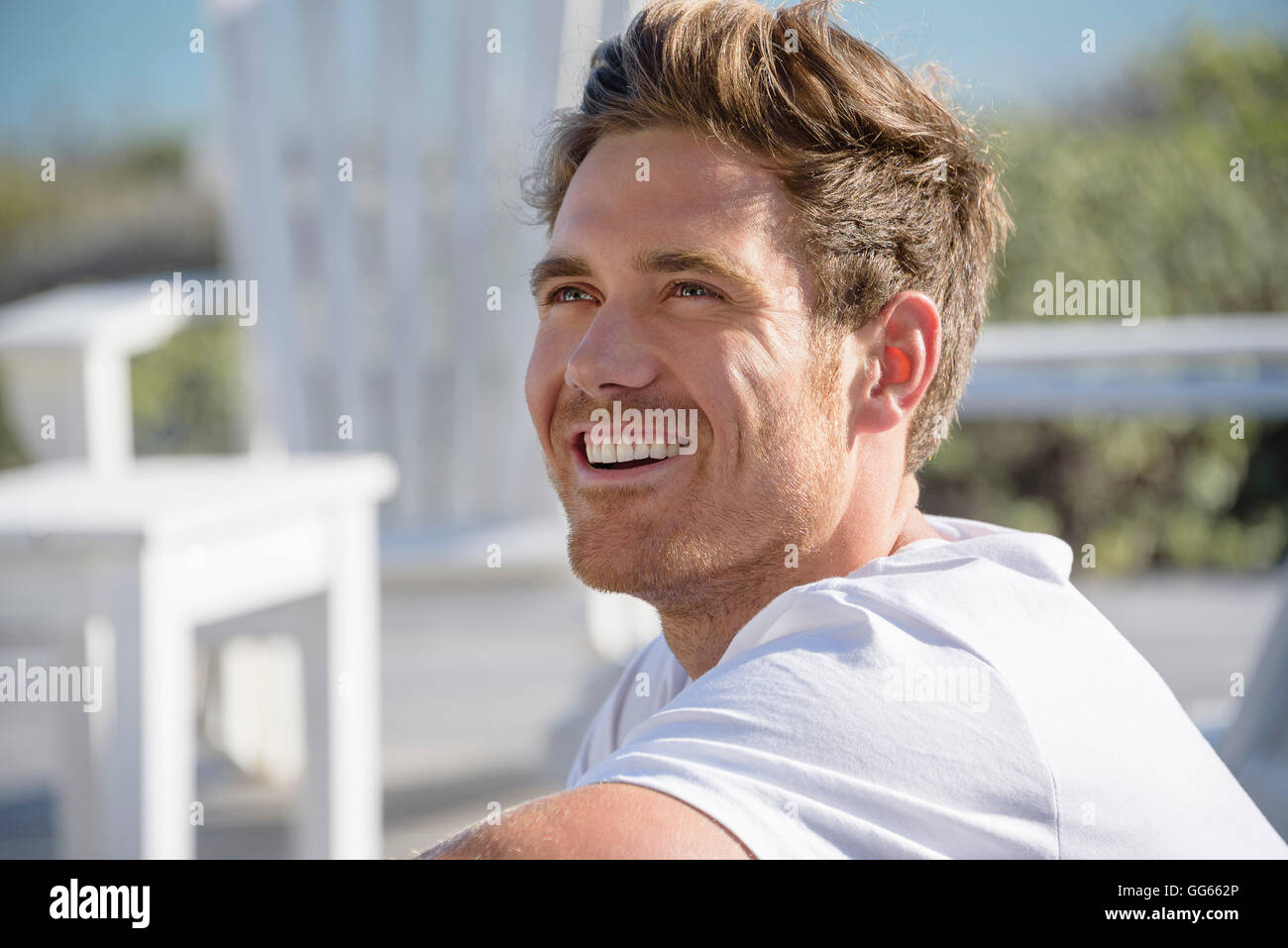 Handsome blond man happy hi-res stock photography and images - Alamy