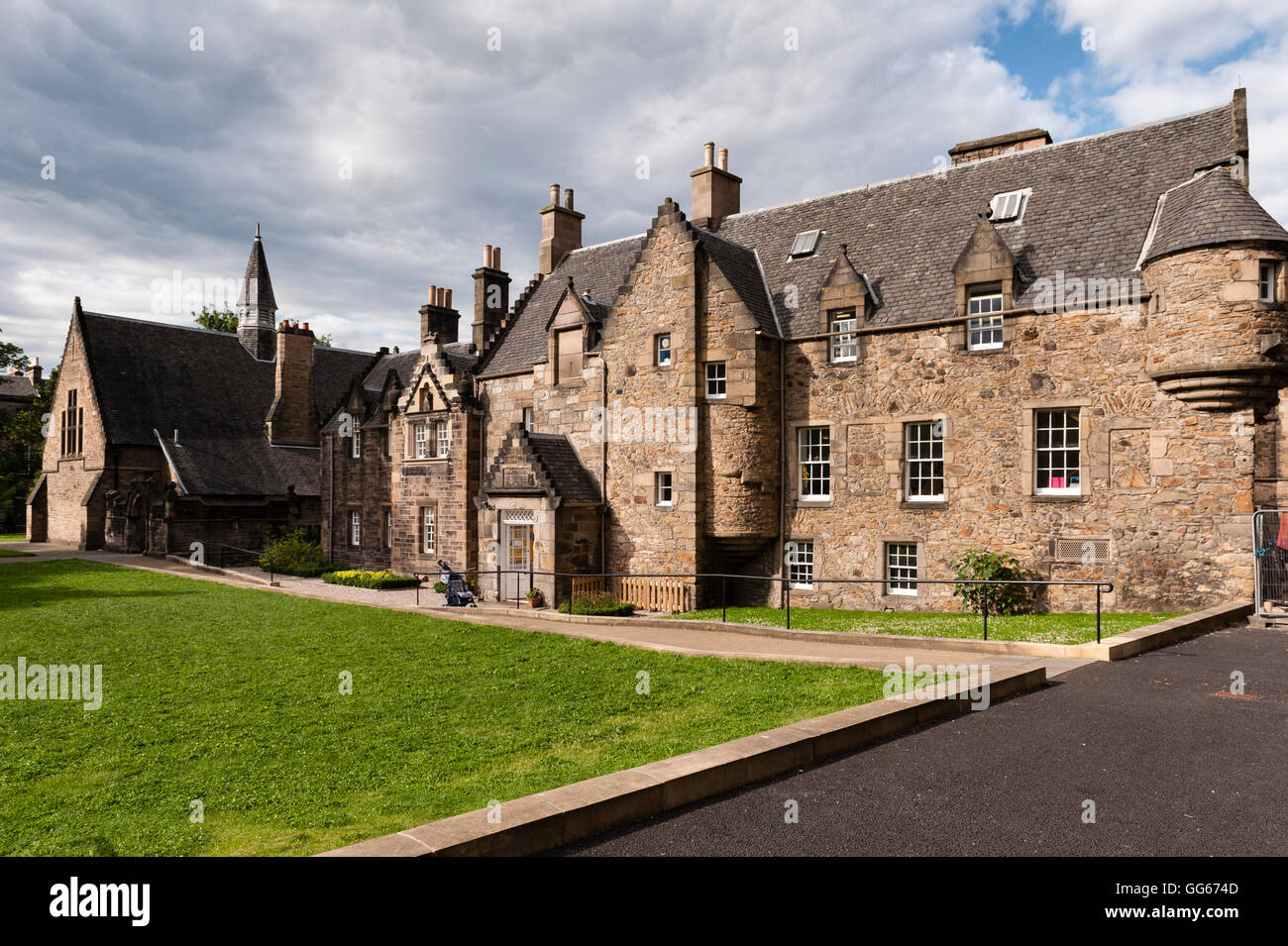 St Mary's Cathedral, Palmerston Place, Edinburgh, Scotland. Old Coates House (1610), now the