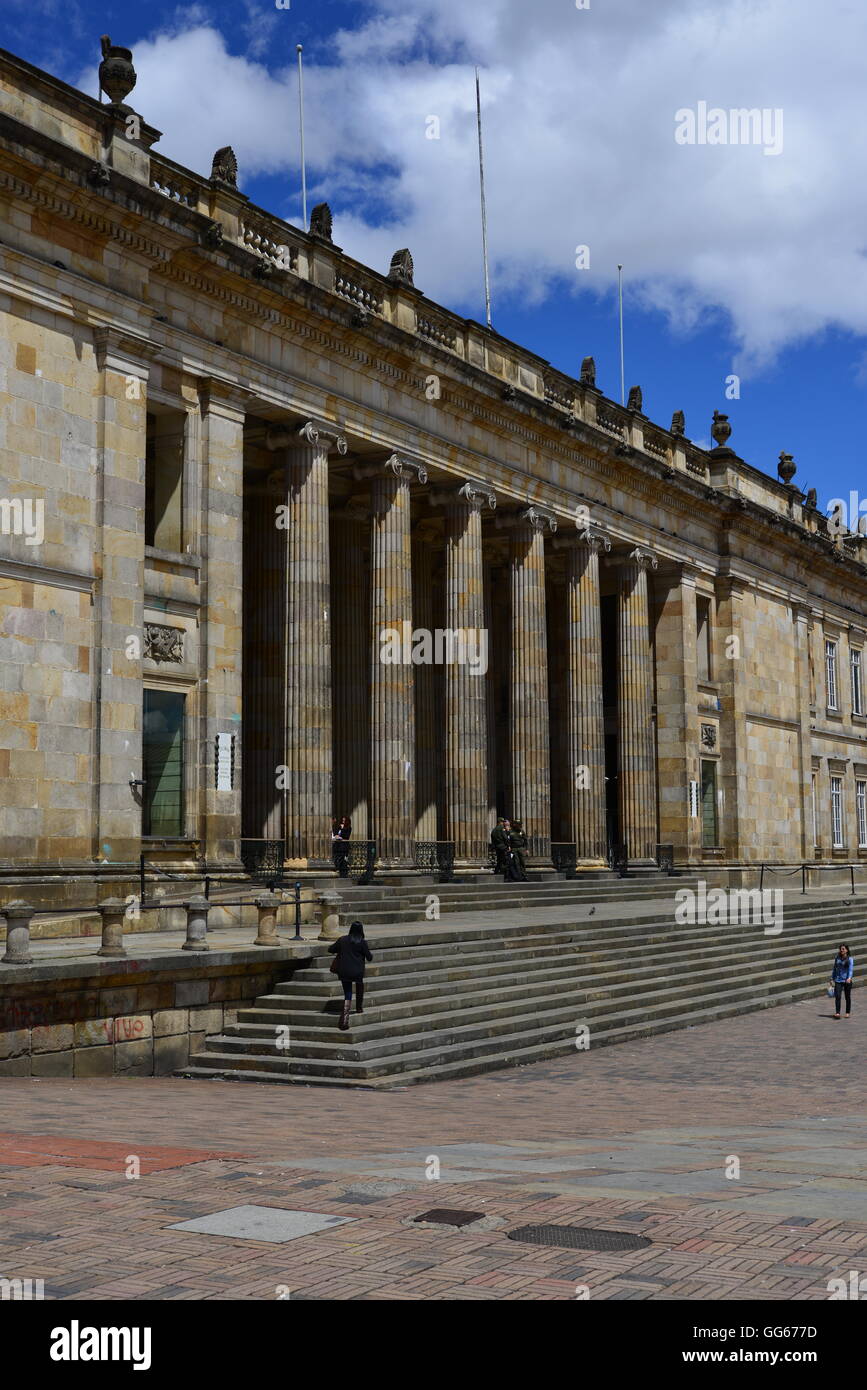 Colombia, Bogota, PLaza de Bolivar, Capitolio Nacional Stock Photo