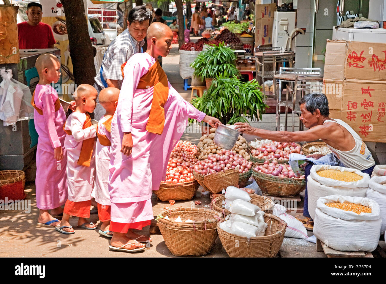 Chinese quarter, Yangon Stock Photo Alamy