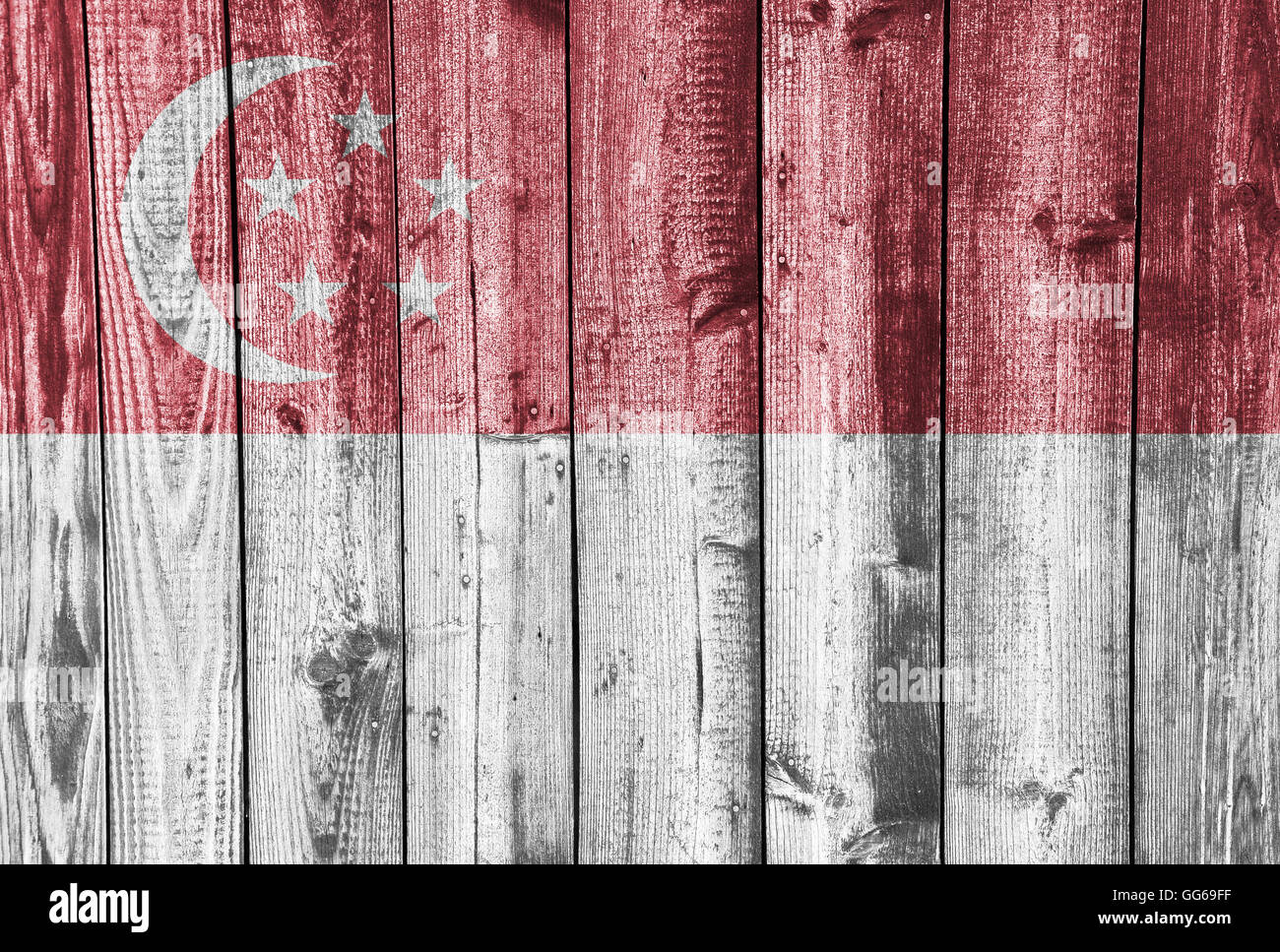 Flag on weathered wood Stock Photo - Alamy