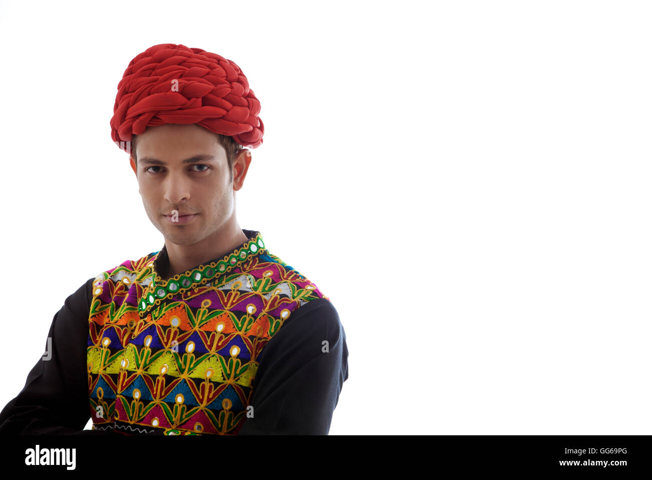 Portrait of a male dandiya dancer Stock Photo - Alamy