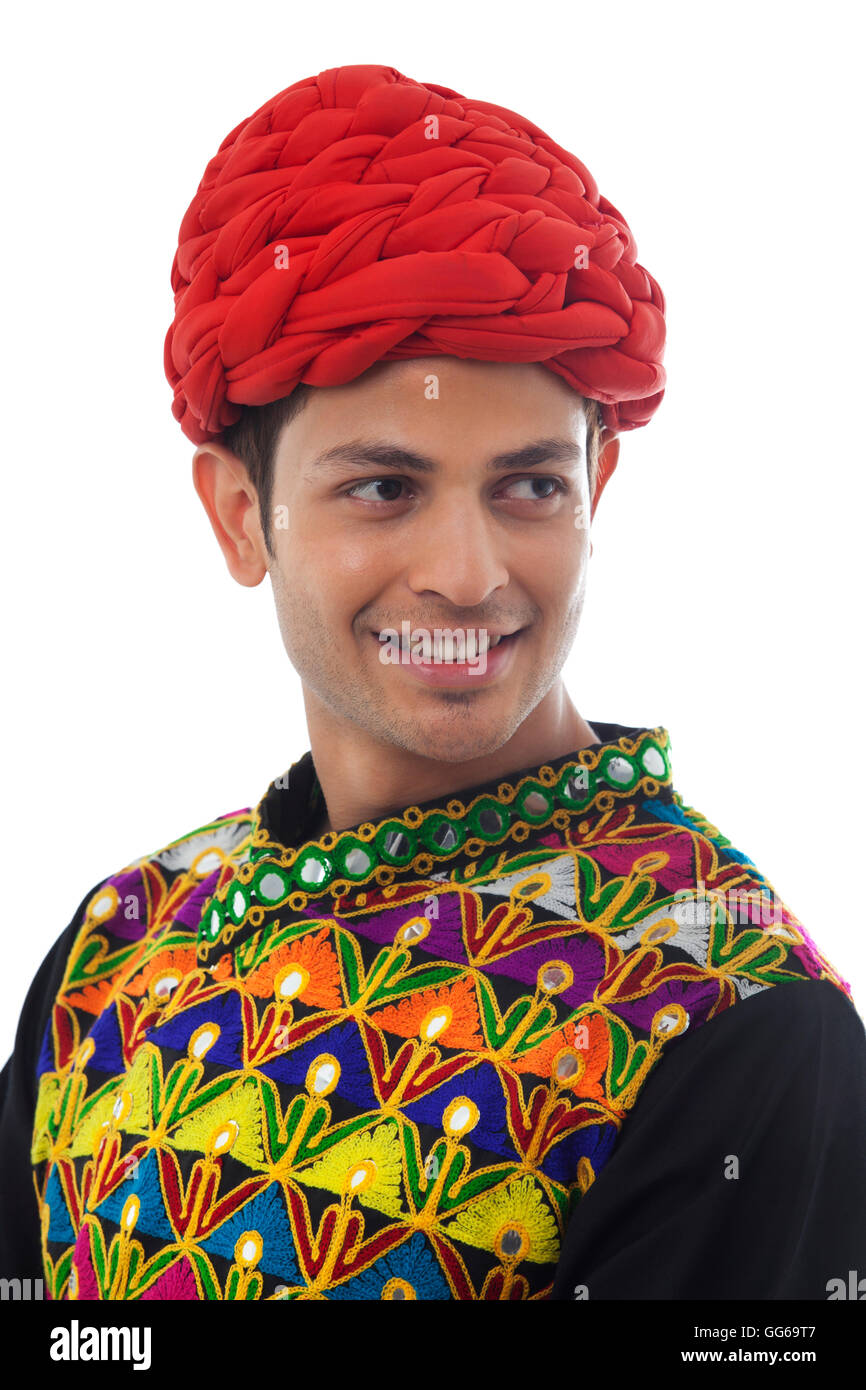 Portrait of a male dandiya dancer Stock Photo - Alamy
