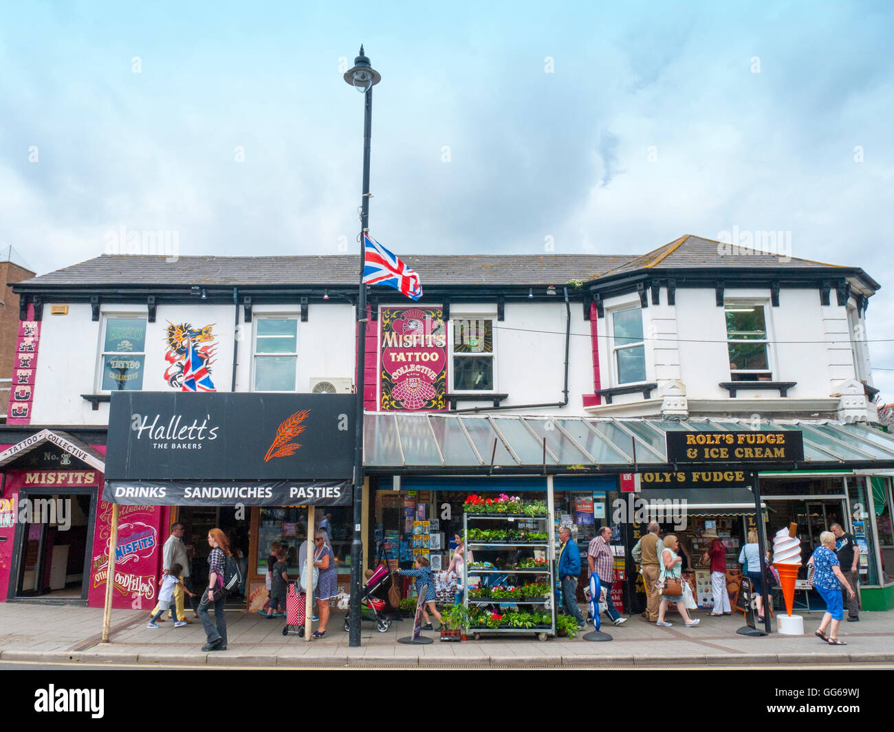 Shops on Torbay Road in Paignton Devon UK Stock Photo - Alamy