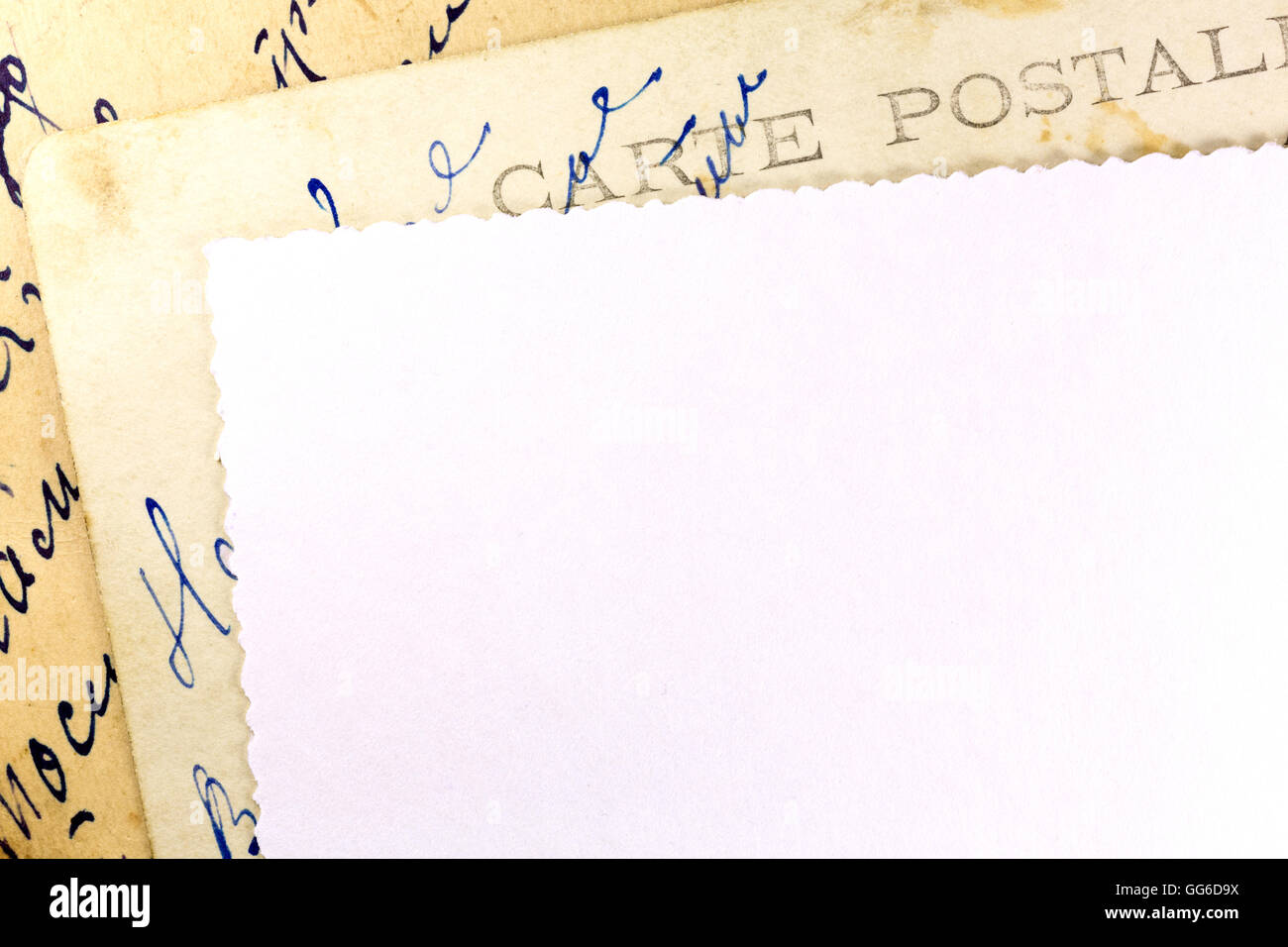 Vintage antique postcard back retro background Stock Photo - Alamy