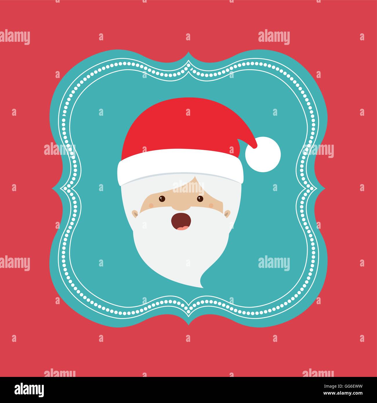 santa claus cute frame character icon Stock Vector Image & Art - Alamy