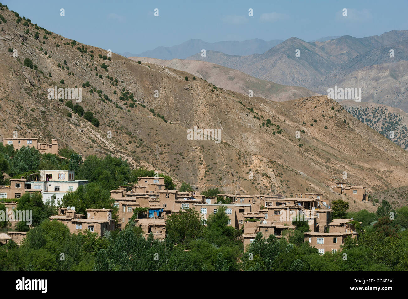 Mountainous Panjshir Valley which endures six-month winters, Afghanistan Stock Photo
