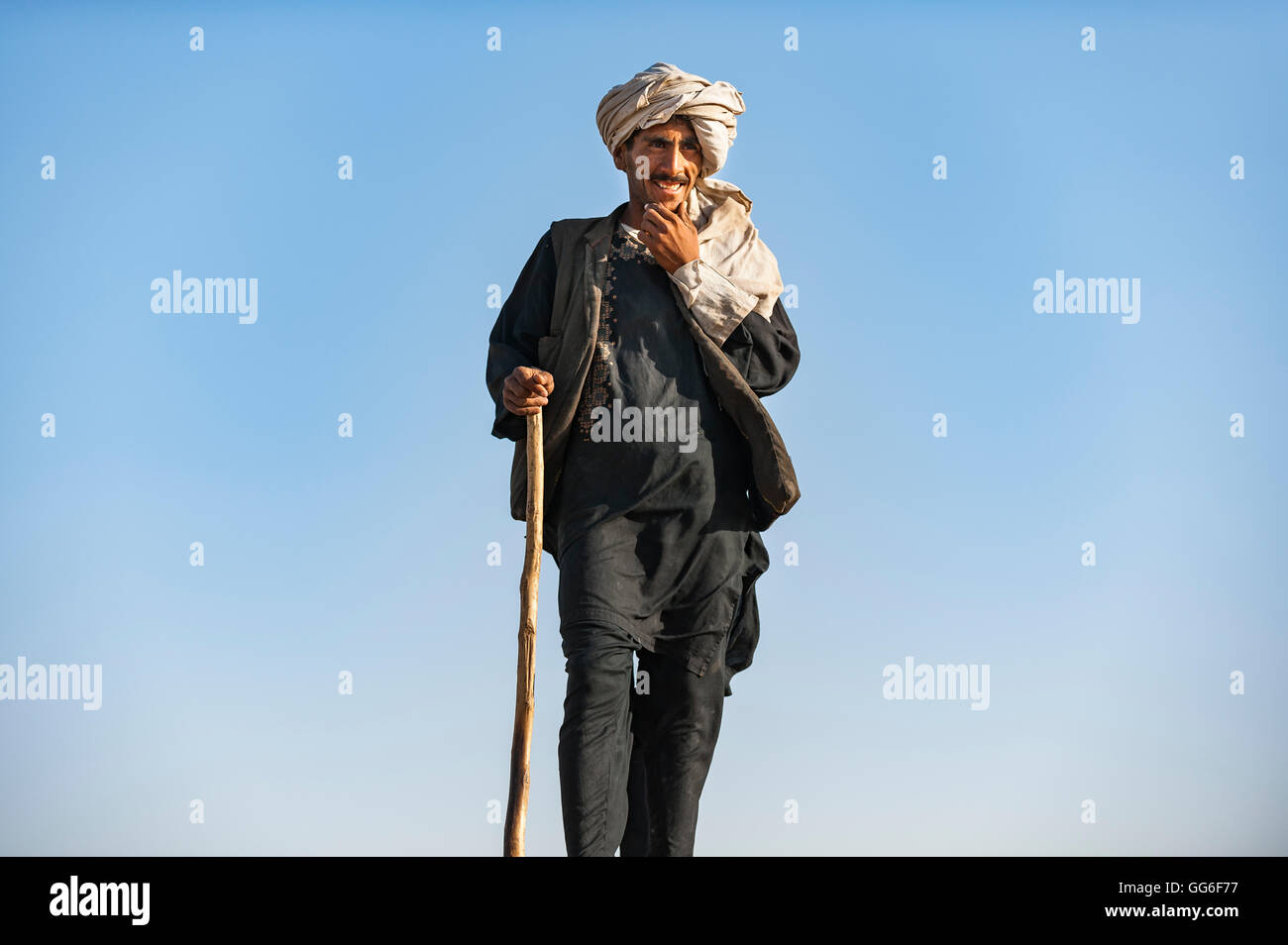 A Kuchi shepherd near Herat, Afghanistan, Asia Stock Photo