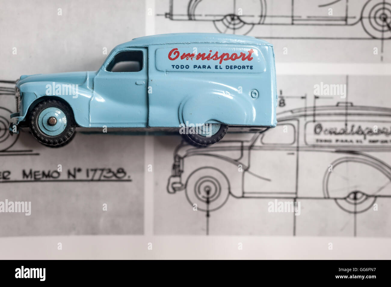 The world's rarest Dinky Toy, a powderblue Austin A40 in the colours