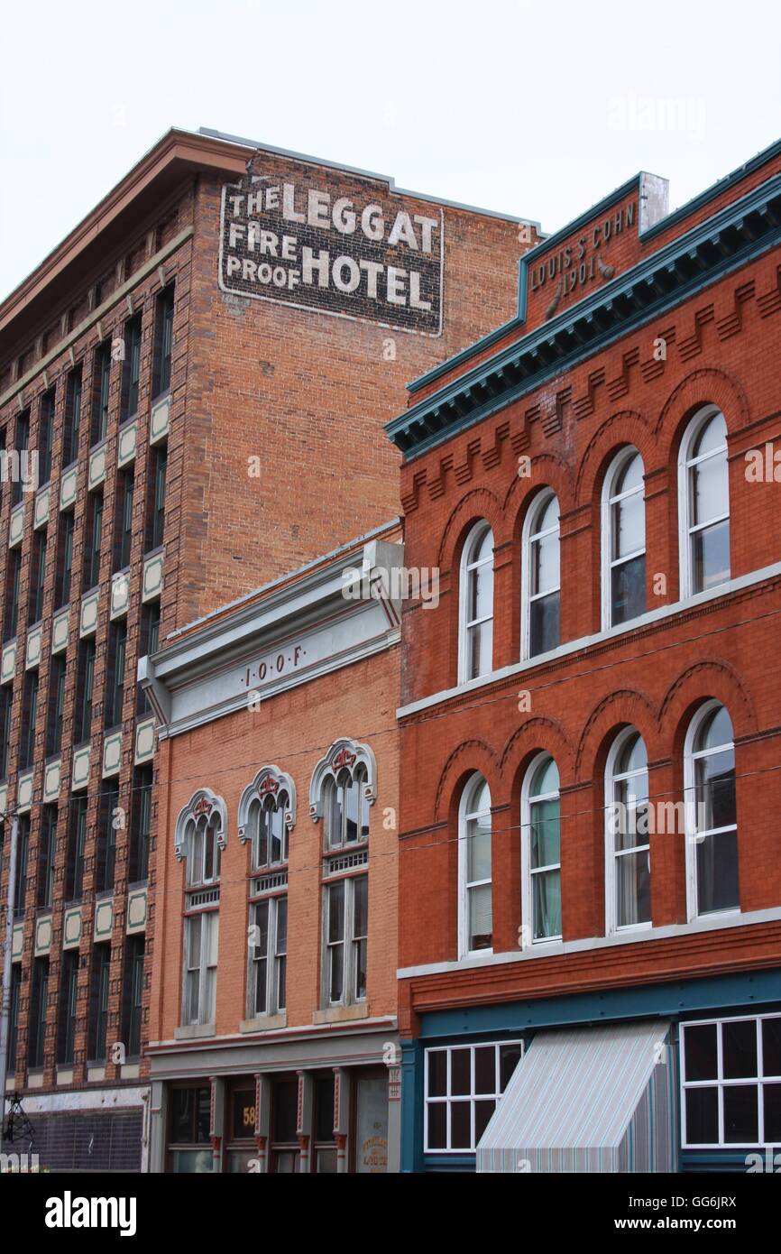 Ghost sign of the Leggat hotel in Butte, Montana, USA Stock Photo Alamy