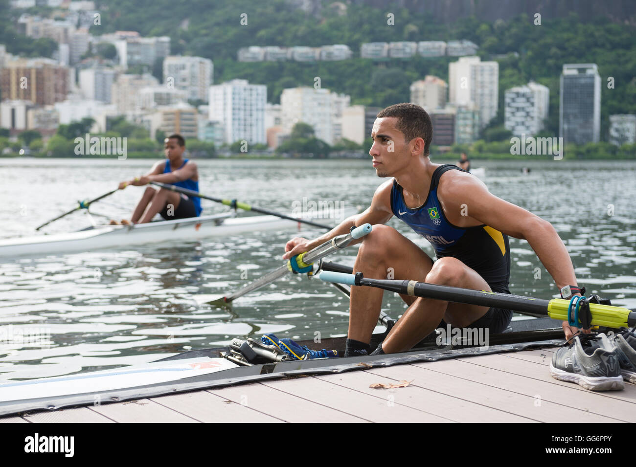 Lagoa rodrigo de freitas rowers hi-res stock photography and images - Alamy