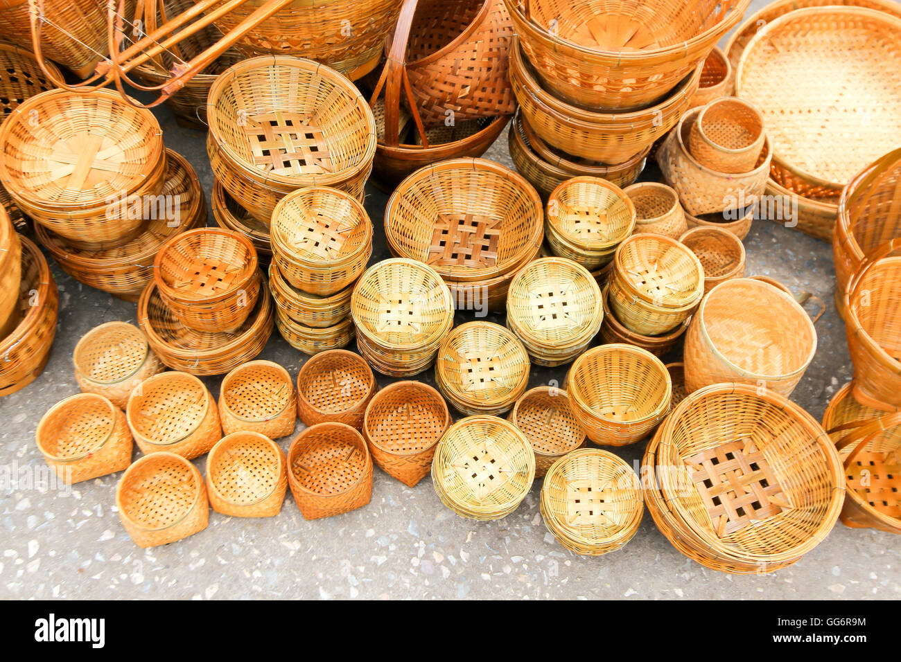 basket made of wicker Stock Photo Alamy