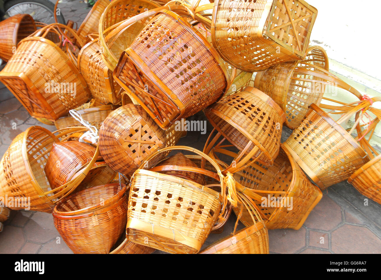 basket made of wicker Stock Photo Alamy