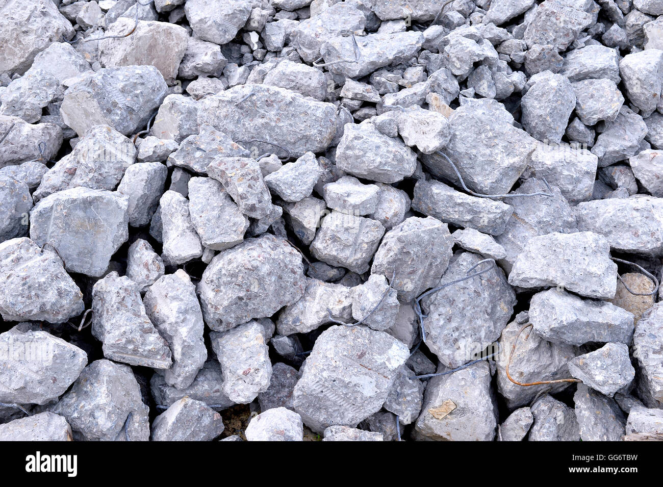 Building debris the broken stones of the destroyed building Stock